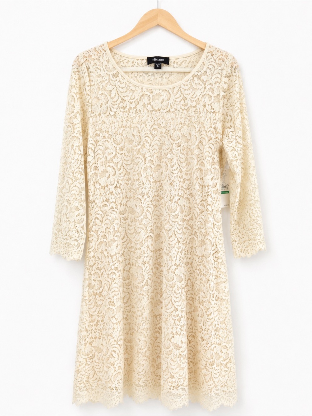 ✨ Karen Kane Ivory Lace Shift Dress Wedding Guest Cocktail Size L ✨